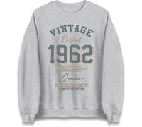 Vintage Born in 1962 Jumper. Birthday Gift. Well Aged Original Parts Jumper Heather Grey