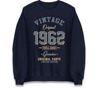 Vintage Born in 1962 Jumper. Birthday Gift. Well Aged Original Parts Jumper Navy