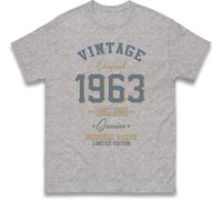 Vintage Born in 1963 T-Shirt. Birthday Gift. Well Aged Original Parts T-Shirt Heather Grey
