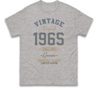Vintage Born in 1965 T-Shirt. Birthday Gift. Well Aged Original Parts T-Shirt Heather Grey