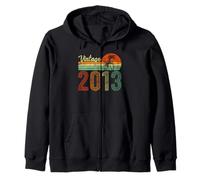 Vintage Born in 2013 Years Old 12th Birthday Gifts Funny Tee Zip Hoodie