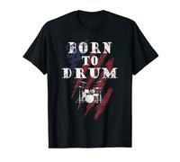 Vintage Born to drum drumsticks Retro Drummer T-Shirt