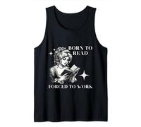 Vintage Born To Read Forced To Work Retro 40s Women Bookish Tank Top