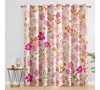 Vintage Botanical Blackout Curtains, Window Drapes 84 Drop