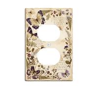 Vintage Botanical Butterfly Duplex Outlet Covers Plate