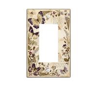 Vintage Botanical Butterfly Single Rocker Light Switch Cover