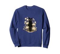 Vintage Botanical Cat Illustration Cottagecore Flowers Cat Sweatshirt