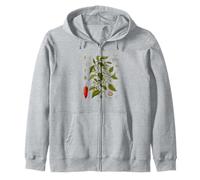 Vintage Botanical chili red peppers Garden Botany Zip Hoodie