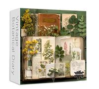 Vintage Botanical Diary Jigsaw Puzzle 1000 Pieces for Adults, PICKFORU Colorful Flower Puzzles Retro Books, Hard Difficult Nature Plant Theme as Home Wall Decor
