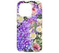 Vintage Botanical Flower Art Rose Peony Lavender Lilac Flora Case for iPhone 15 Pro
