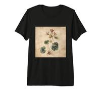 Vintage Botanical Geranium Flower Illustration Premium T-Shirt