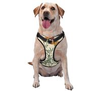 Vintage Botanical Marigold Flowers No Pull Dog Harness Adjustable Reflective Oxford Easy Control Medium Large Dog Harness