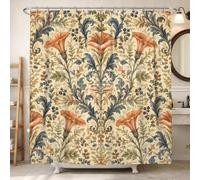 Vintage Botanical Morning Glory Shower Curtain 72x78 Inch