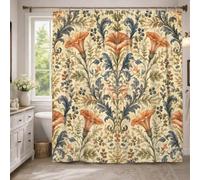 Vintage Botanical Morning Glory Shower Curtain 72x96 Inch