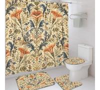 Vintage Botanical Morning Glory Shower Curtain Sets