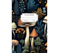 Vintage Botanical Mushroom & Toadstool Notebook - 100 Lined Pages - 6x9 Inches