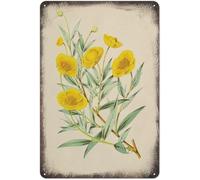 Vintage Botanical Natural History - Creative Funny Novelty Metal Tin Sign for Home, Garden, Bars, Cafes 8x12 Inch