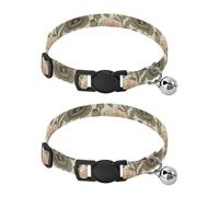 Vintage Botanical Poppies Cat Collar 2 Pack Collar for Cats Adjustable Length 10.6" to 17.1"