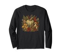 Vintage Botanical Pumpkin Foraging Autumn Harvest Long Sleeve T-Shirt