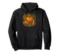 Vintage Botanical Pumpkin Foraging Autumn Harvest Pullover Hoodie