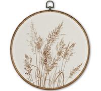 Vintage Botanical Round Wall Art Decor Framed, Neutral Plants Cottage Core Cottagecore Canvas Wall Art Prints Artwork, Boho Fall Farmhouse Hanging Wall Picture Room Decor for Bedroom 26cm Framed