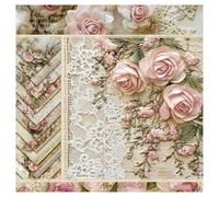Vintage Botany Pattern Scrapbook Paper Pack, 24 Sheets 6x6 Inches, Premium Cardstock for Origami, Scrapbooking, Decoupage, Card Making, Craft Paper Sheets for Journaling & DIY Projects (Pink)