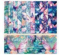 Vintage Botany Pattern Scrapbook Paper Pack, 24 Sheets 6x6 Inches, Premium Cardstock for Origami, Scrapbooking, Decoupage, Card Making, Craft Paper Sheets for Journaling & DIY Projects (Butterfly)
