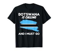 Vintage Botswana Is Calling I Must Go Botswana Flag T-Shirt