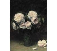 Vintage Bouquet Pink Roses Still Life Oil Painting Printed Poster Canvas Paintings Wall Art Pictures Home Decor A13 40X50Cm Unframed