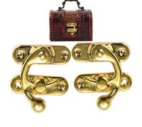 Vintage Box Trigger Latch - Antique Style Hook Hasp, Retro Lock Set, Metal Latches Mechanism with Left and Right Hooks Fit, Jewelry Toolbox Suitcase Accessory for Secure Closure, Decorative Hardware