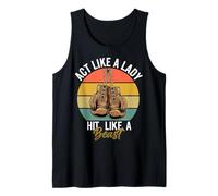 Vintage Boxing Gloves Act Like A Lady Hit Like A Beast Tank Top