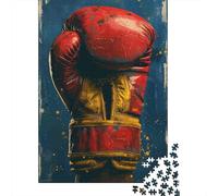 Vintage Boxing Jigsaw Puzzle 1000Pc Recycled Paper for Adults Red ChampionPuzzle Educational Game Challenge Home Activity Festivals Birthday Gifts 70x50cm/1000pcs