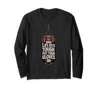 Vintage Boxing When Life Gets Tough Put Your Gloves On Boxer Long Sleeve T-Shirt