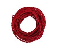 Vintage Braided Flex Cable, 2 Core 0.75mm² Copper Electrical Lamp Cord Vintage Braided Fabric Wire for DIY Pendant Table Floor Wall Light Auburn Black Red, 1-30 Meters(Red,1meter)