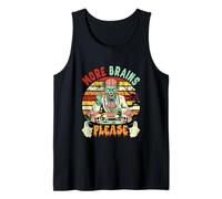 Vintage Brains Funny Joke More Halloween Zombie Costume Man Tank Top