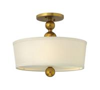 Vintage Brass 3-Bulb Semi-Flush Mount Light Fixture