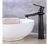 Vintage Brass Bathroom Faucet Single Handle Mixer Tap High Arc Gold Black