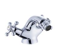 Vintage Brass Bathroom Sink Mixer Faucet - 360° Swivel Bidet Tap Dual Lever Hot/Cold Water UK Standard Hoses - Elegant Antique Style Basin Taps for Luxurious Bathrooms