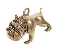 Vintage Brass Bulldog Keychain Charm Unique DIY Jewelry Making Pendant Antique Animal Shape Charm for Keyring Decoration Retro Bulldog Hanging Ornament