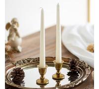 Vintage Brass Candle Holder - Romadedi Taper Gold Candle Stick Victorian Style for Table Centerpieces Wedding Festive Christmas Fireplace Decoration or Home Decoration Set of 2