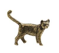 Vintage Brass Cats Miniature Statue Antique Kitten Sculpture Creative Desktop Ornament For Animal Enthusiasts Collection Brass Animal Figurine