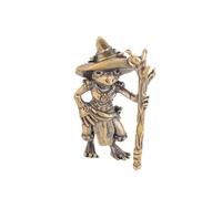 Vintage Brass Frog Wizard Statue Desktop Ornament Metal Cute Figurines Miniatures Home and Office Decoration Car Ornaments