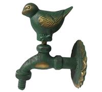 Vintage Brass Garden Faucet with Pigeon Handle, Wall Mounted Exterior Water Tap for 3/8 Inch Water Pipe, Decorative Outdoor Garden Faucet