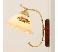 Vintage Brass Glass Wall Lamps with Switch Indoor E27 1-Light Wall Sconce Japanese Style Study Bedroom Wall Lighting Hallway Dining Room Wall Sconce Bedside Decor Lamp D