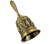 Vintage Brass Hand Bell, Loud Call Service Handbell, Vintage Bell | Super Loud Solid Brass Hand Call Bell, Metail Dinner Bell Antique Hand Bells for Bedside Wedding Classroom Meditation