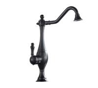 Vintage Brass Kitchen Faucet - Retro Single Handle 360° Swivel Sink Mixer Tap, High Arc Black Kitchen Faucet, Antique Style for Modern Kitchens, Durable and Stylish