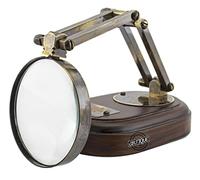 Vintage Brass Magnifying Glass, Wooden Stand, Adjustable Arms Table Magnifier, Desk Reading Coin & Stamp, Astrologer, Jewlery Loupe Handmade Collectible Gifts