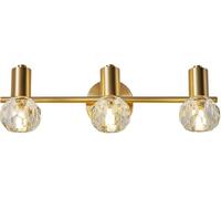 Vintage Brass Mirror Light Fixtures with Crystal Lampshade, Swivel Lamp Head, 3000K Warm White Light, Bathroom Over Mirror Lights by Chaner