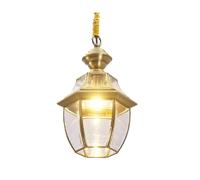Vintage Brass Outdoor Pendant Light, Waterproof IP65 Hanging Lantern for Porch Patio Gazebo, Classic Bronze Exterior Ceiling Light Fixture for Entryway Balcony
