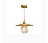 Vintage Brass Pendant Lightr, Frisbee-shaped Lamp Body with Ceiling Base, E27 Screw Socket, Old-fashioned Simple Copper Hanging Lights for Farmhouse, Loft, Restaurant